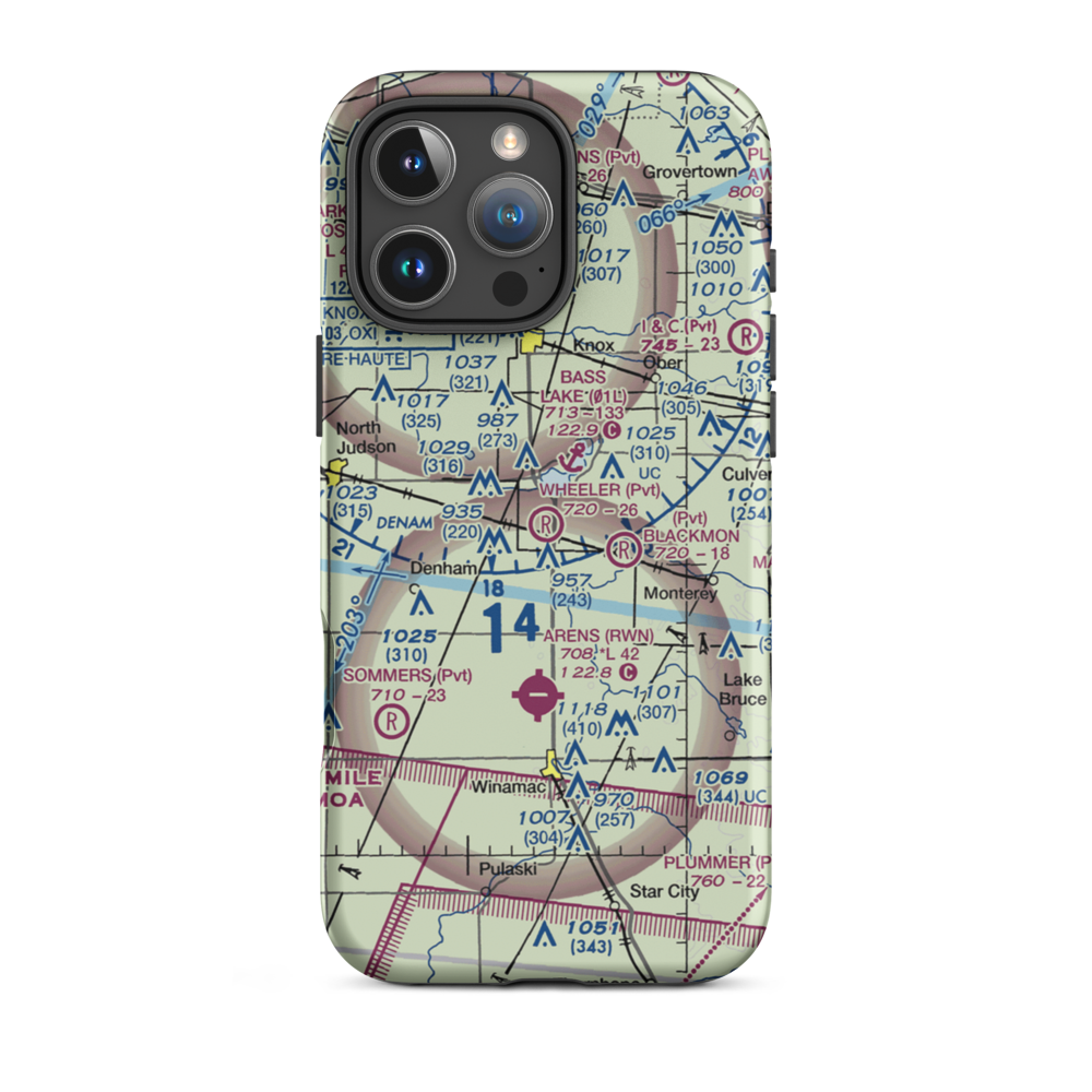 Wheeler Airport (IG05) VFR Sectional  Tough iPhone Case iPhone 16 Pro Max model shown