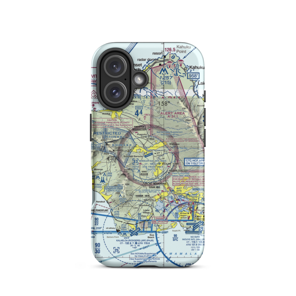 Wheeler Army Airfield (HHI) VFR Sectional  Tough iPhone Case iPhone 16 model shown