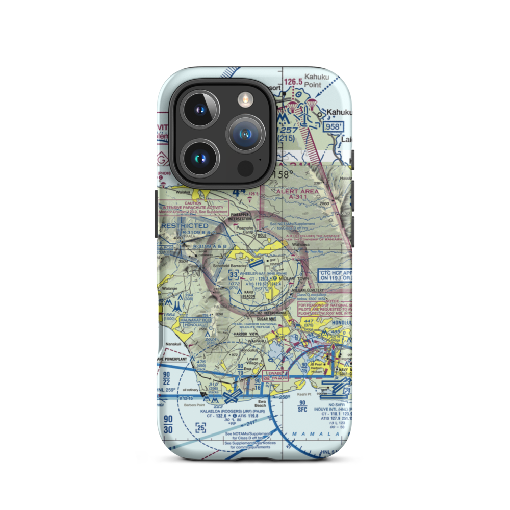 Wheeler Army Airfield (HHI) VFR Sectional  Tough iPhone Case iPhone 16 Pro model shown