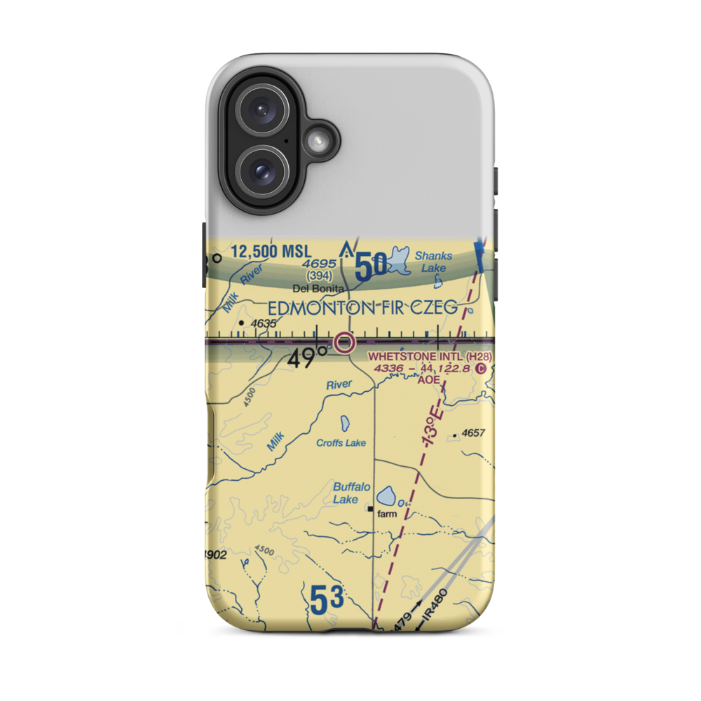 Whetstone International Airport (H28) VFR Sectional  Tough iPhone Case iPhone 16 Plus model shown