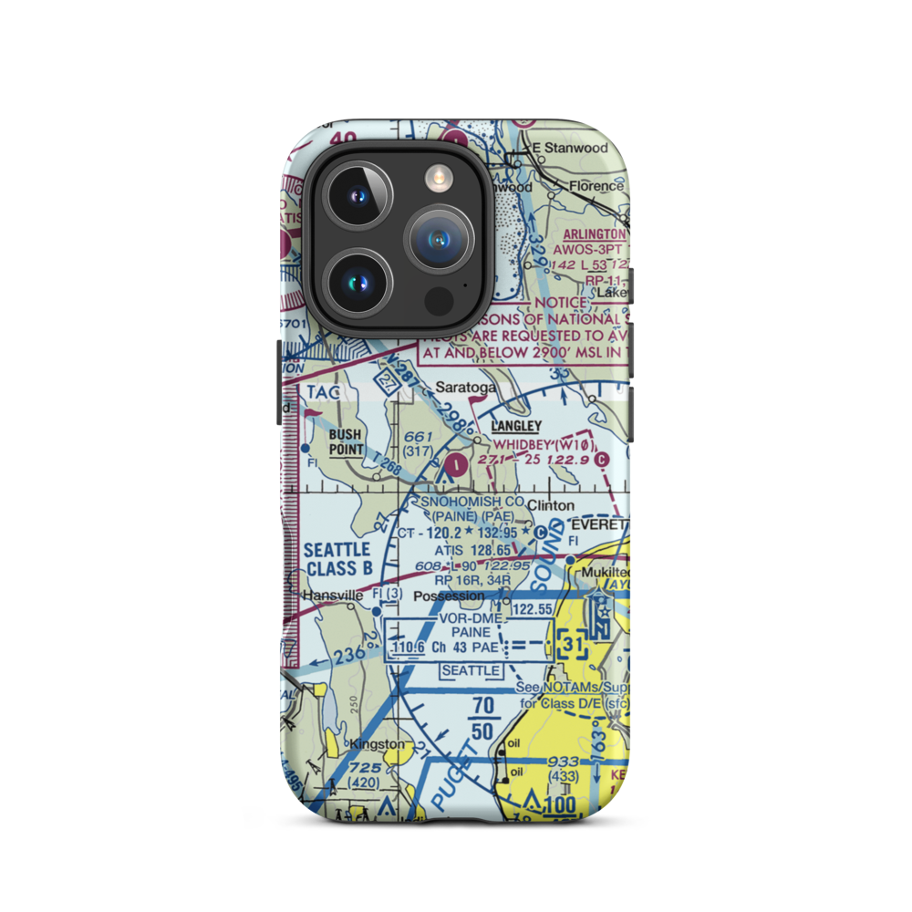 Whidbey Air Park (W10) VFR Sectional  Tough iPhone Case iPhone 16 Pro model shown