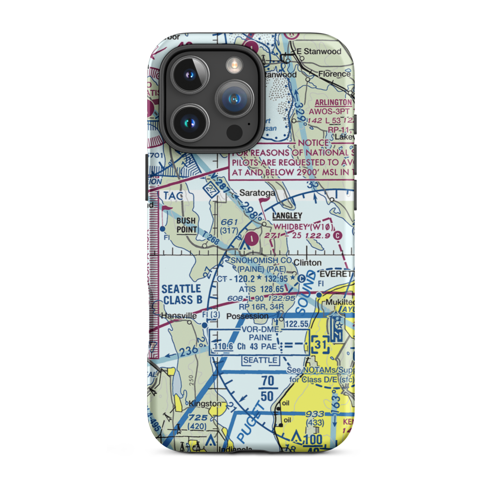 Whidbey Air Park (W10) VFR Sectional  Tough iPhone Case iPhone 16 Pro Max model shown