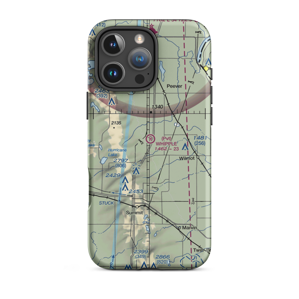 Whipple Ranch Airport (SD65) VFR Sectional  Tough iPhone Case iPhone 16 Pro Max model shown