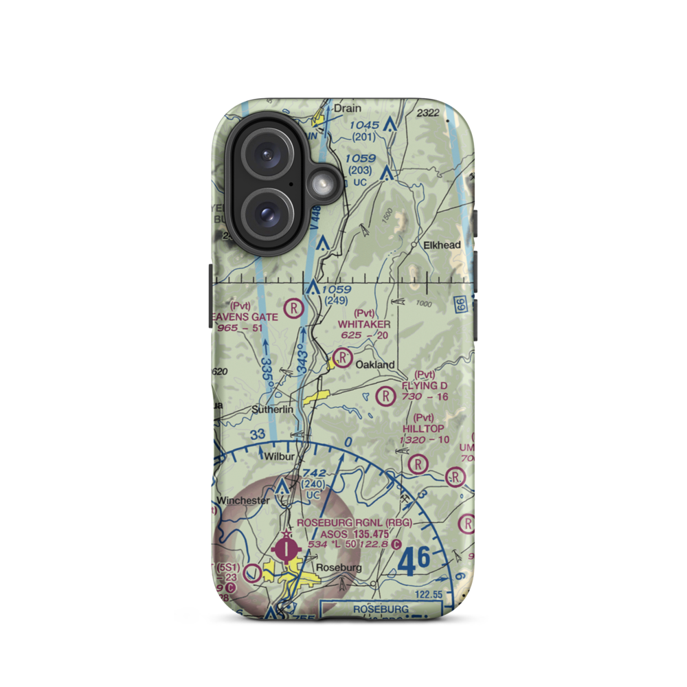 Whitaker Airport (60OR) VFR Sectional  Tough iPhone Case iPhone 16 model shown