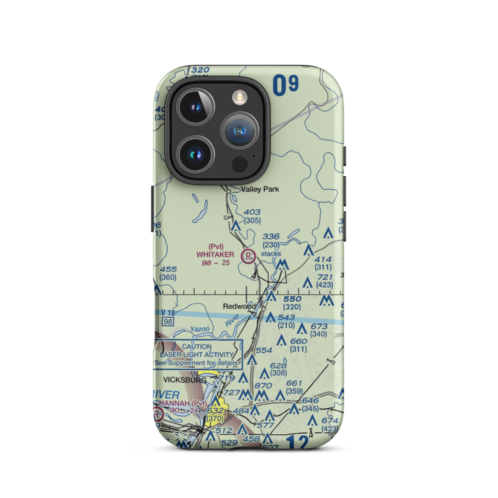 Whitaker Airport (MS43) VFR Sectional  Tough iPhone Case iPhone 16 Pro model shown