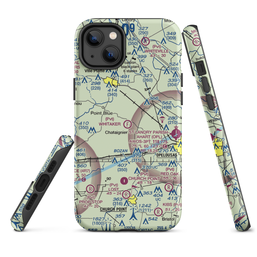 Whitaker Ultralightport (39LA) VFR Sectional  Tough iPhone Case iPhone 14 Plus model shown