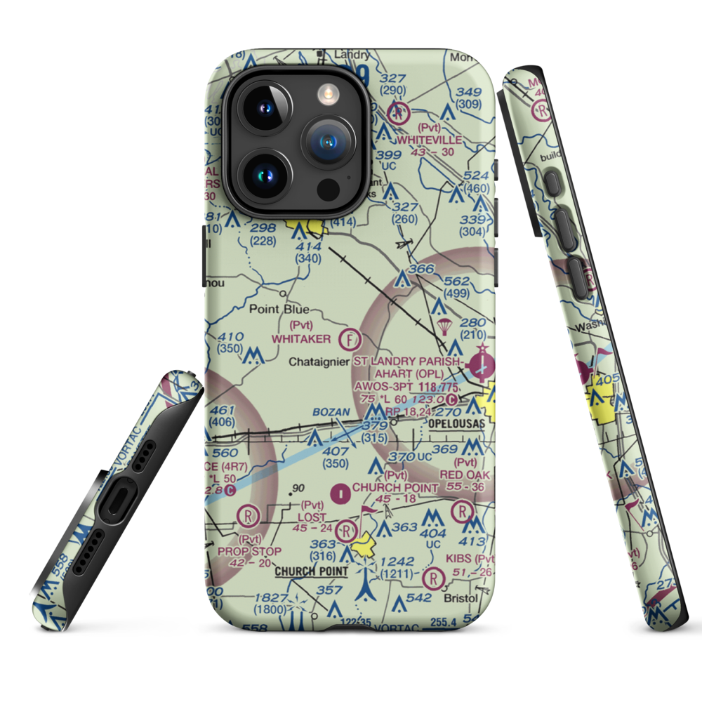 Whitaker Ultralightport (39LA) VFR Sectional  Tough iPhone Case iPhone 15 Pro Max model shown