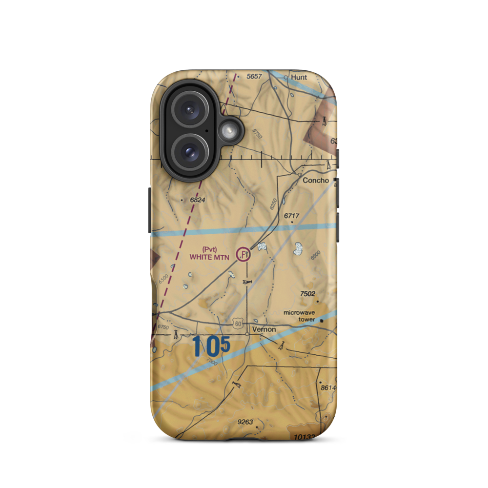 White Mountain Ultralightport (61AZ) VFR Sectional  Tough iPhone Case iPhone 16 model shown