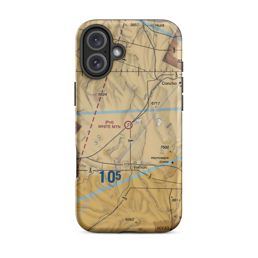 White Mountain Ultralightport (61AZ) VFR Sectional  Tough iPhone Case iPhone 16 Plus model shown