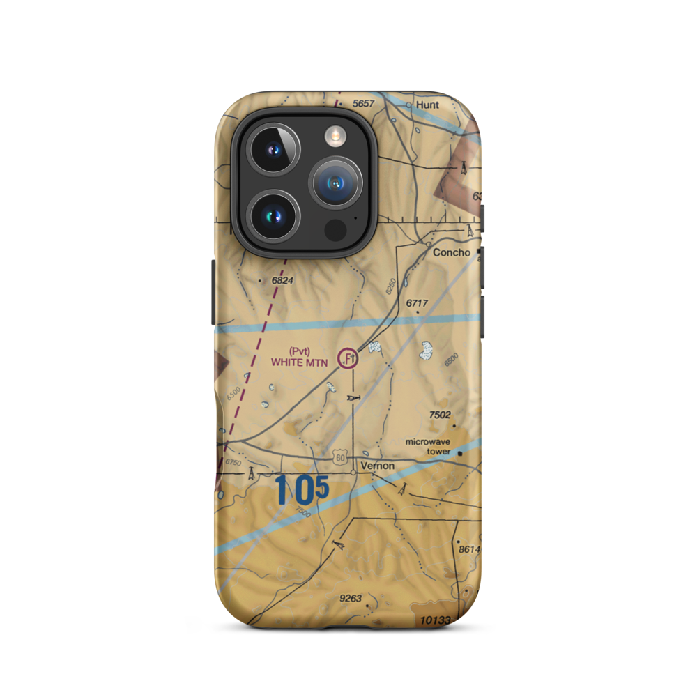 White Mountain Ultralightport (61AZ) VFR Sectional  Tough iPhone Case iPhone 16 Pro model shown