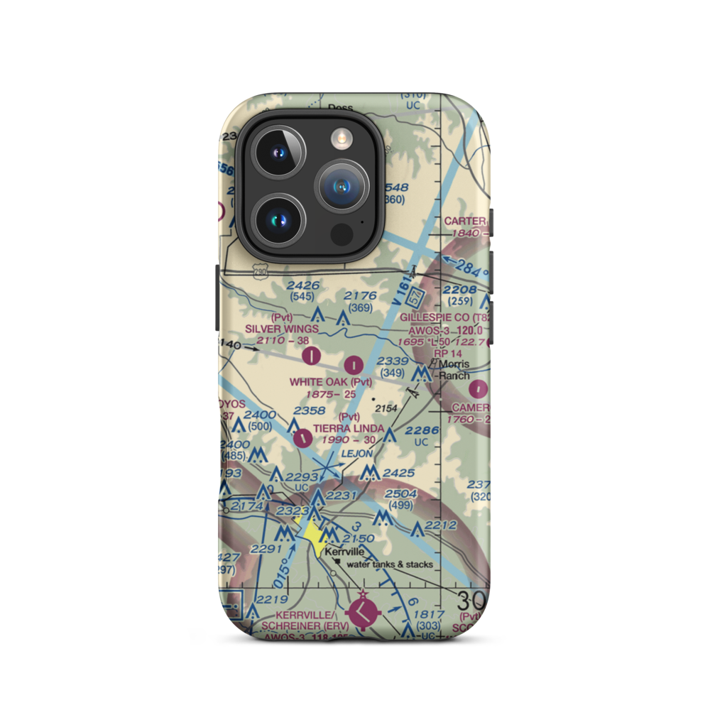 White Oak Airport (44TX) VFR Sectional  Tough iPhone Case iPhone 16 Pro model shown