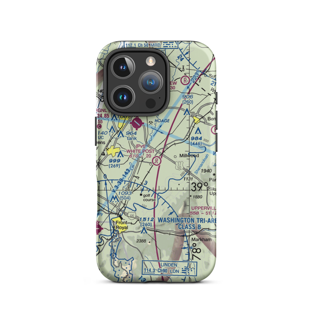 White Post Airport (3VA7) VFR Sectional  Tough iPhone Case iPhone 16 Pro model shown