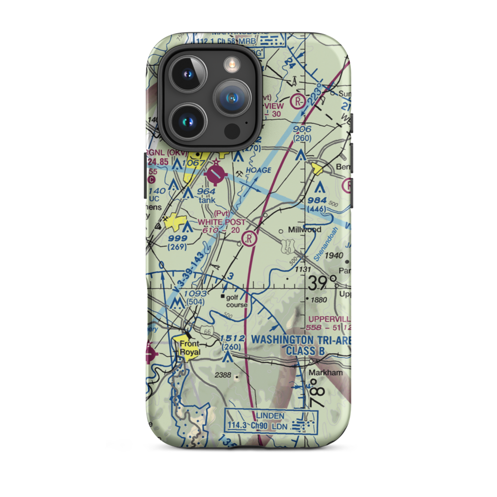 White Post Airport (3VA7) VFR Sectional  Tough iPhone Case iPhone 16 Pro Max model shown