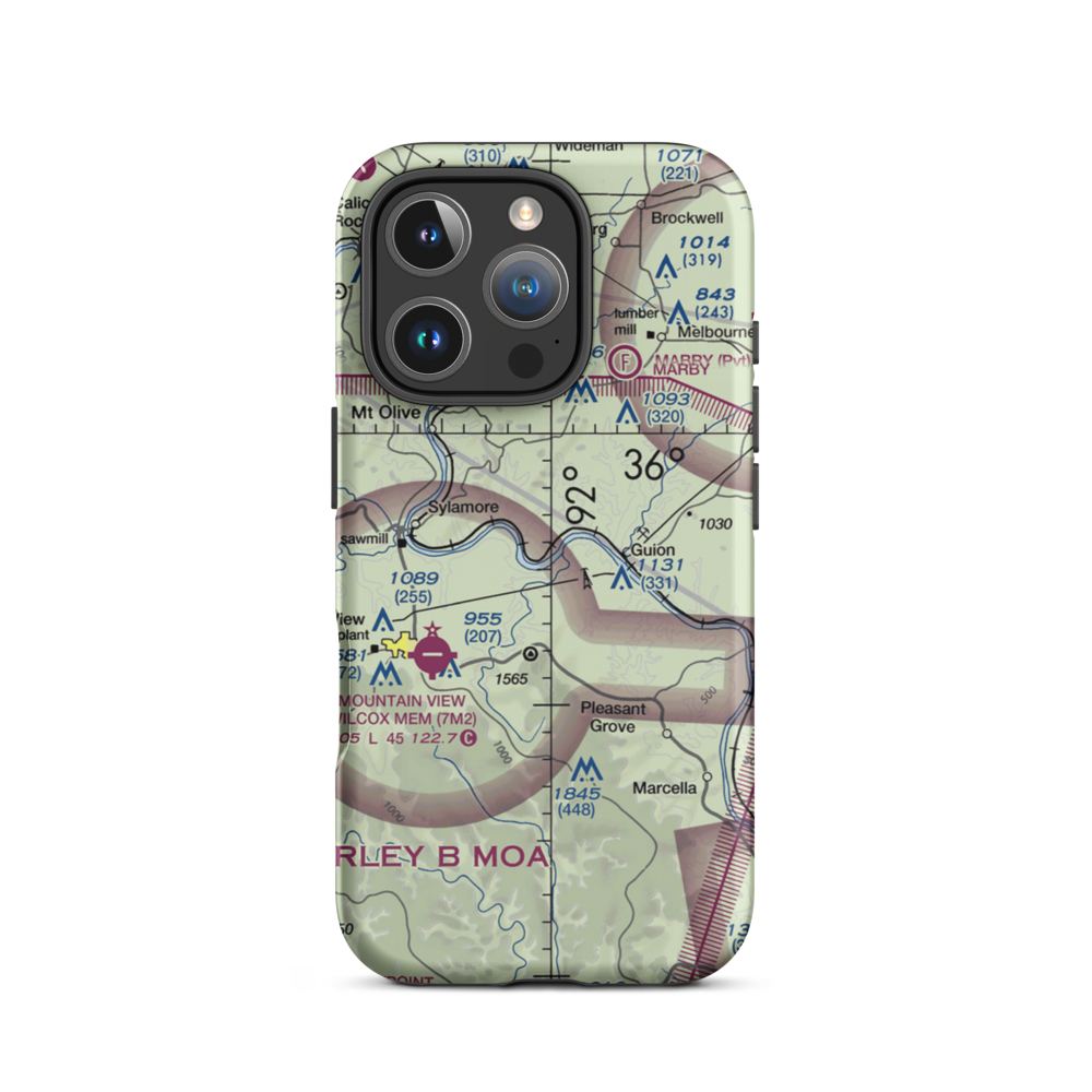 White River Airport (AR64) VFR Sectional  Tough iPhone Case iPhone 16 Pro model shown