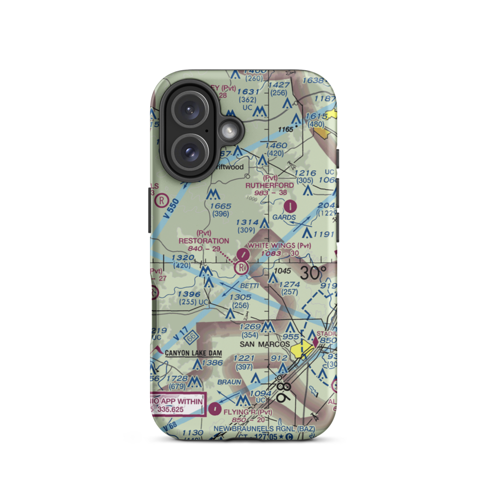 White Wings Airport (3TS1) VFR Sectional  Tough iPhone Case iPhone 16 model shown