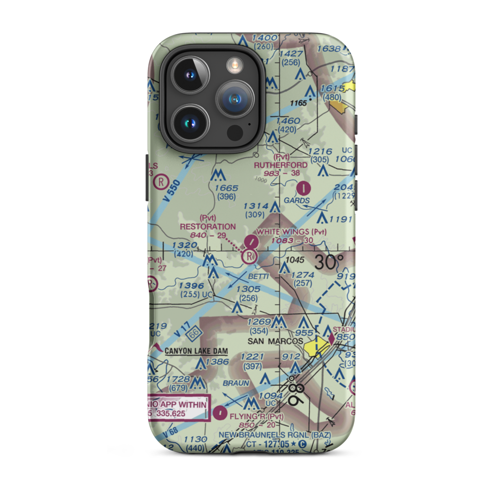 White Wings Airport (3TS1) VFR Sectional  Tough iPhone Case iPhone 16 Pro Max model shown