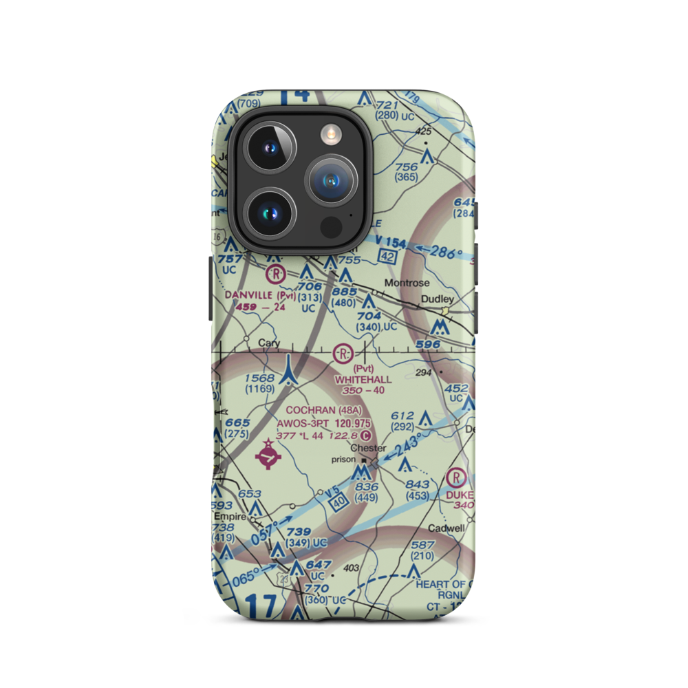 Whitehall Airport (4GE3) VFR Sectional  Tough iPhone Case iPhone 16 Pro model shown