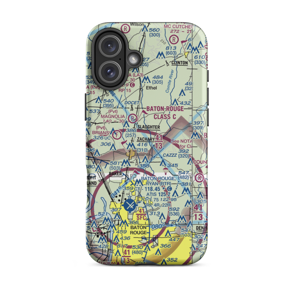 Whitehead Ultralightport (LS00) VFR Sectional  Tough iPhone Case iPhone 16 Plus model shown