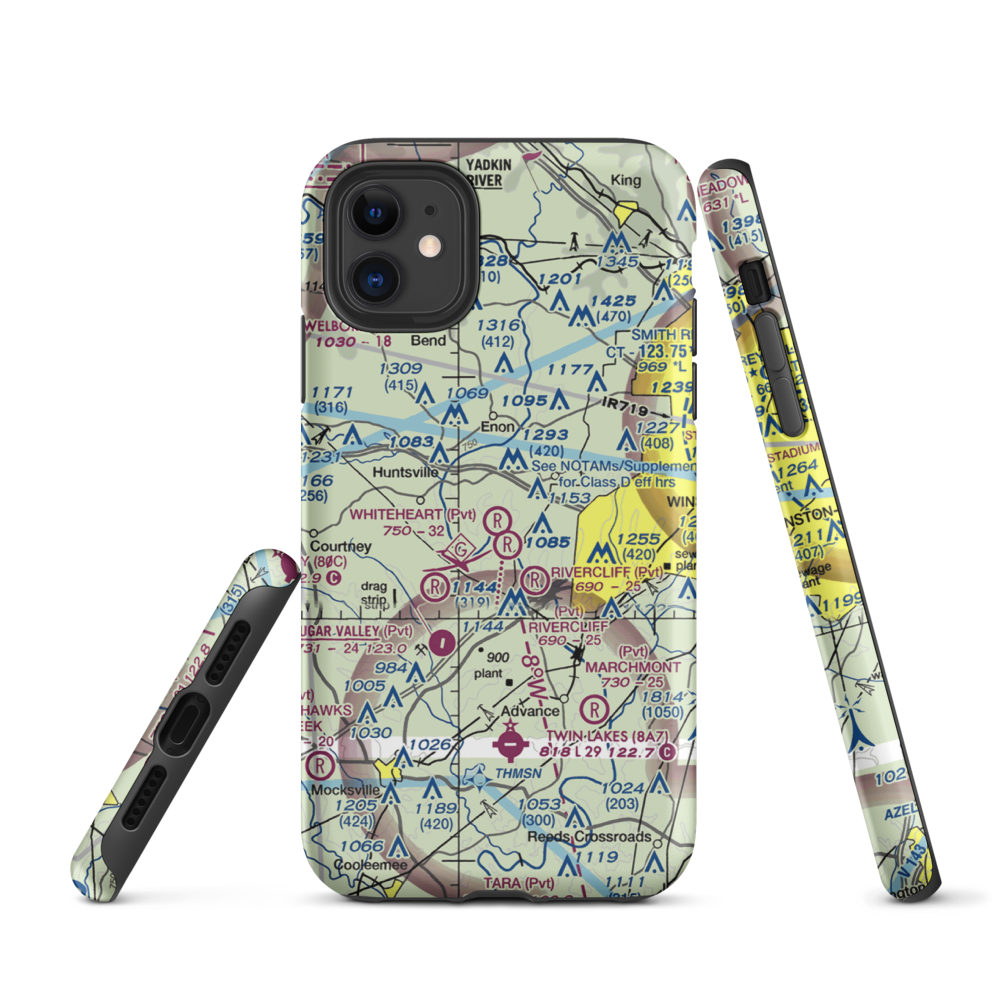 Whiteheart Farm Airport (08NC) VFR Sectional  Tough iPhone Case iPhone 11 model shown