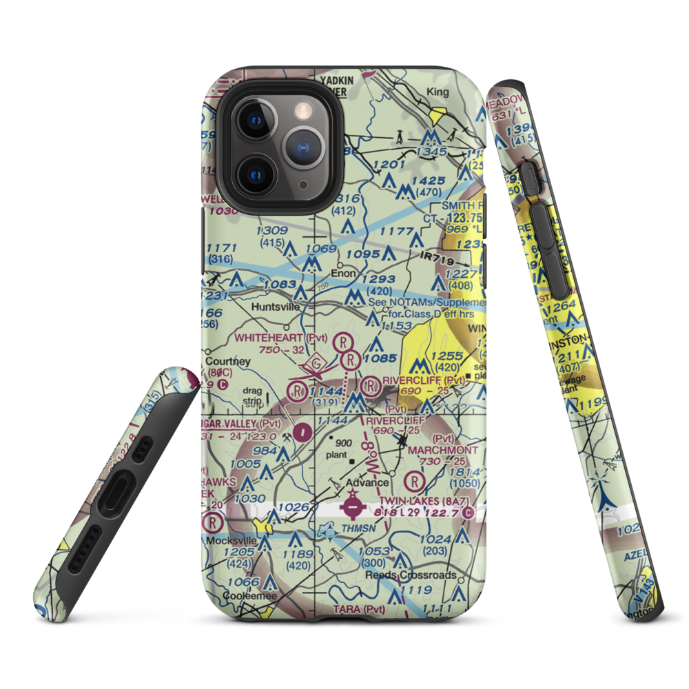 Whiteheart Farm Airport (08NC) VFR Sectional  Tough iPhone Case iPhone 11 Pro model shown