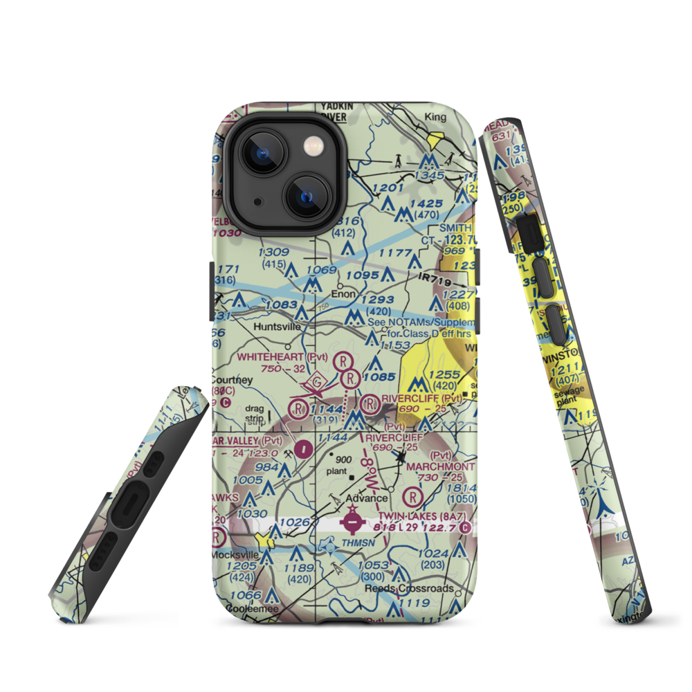 Whiteheart Farm Airport (08NC) VFR Sectional  Tough iPhone Case iPhone 14 model shown
