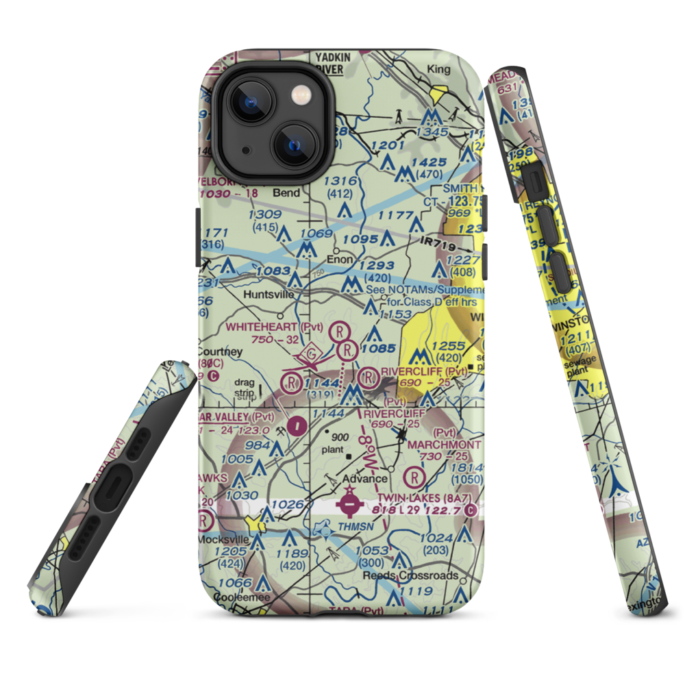 Whiteheart Farm Airport (08NC) VFR Sectional  Tough iPhone Case iPhone 14 Plus model shown