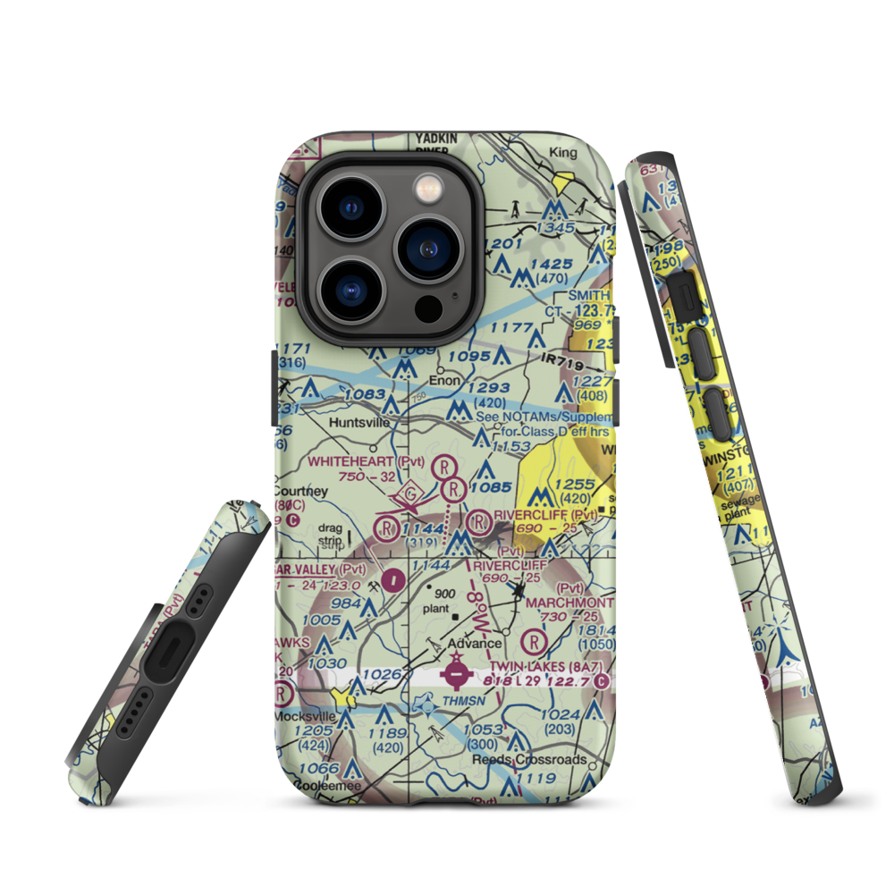 Whiteheart Farm Airport (08NC) VFR Sectional  Tough iPhone Case iPhone 14 Pro model shown