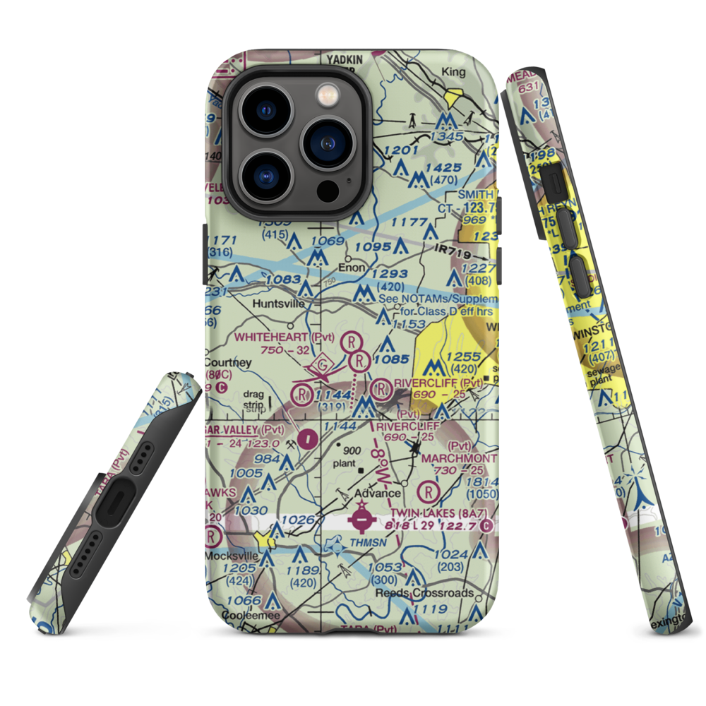 Whiteheart Farm Airport (08NC) VFR Sectional  Tough iPhone Case iPhone 14 Pro Max model shown