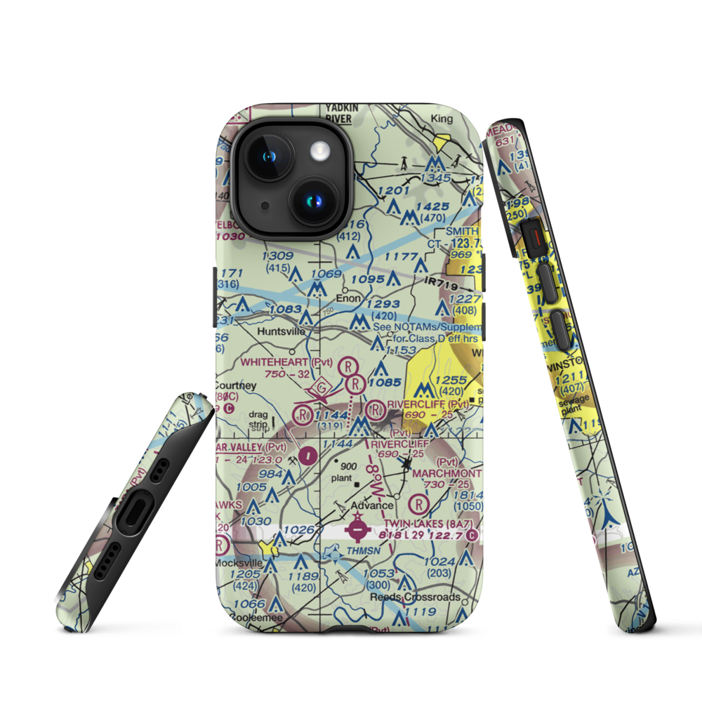 Whiteheart Farm Airport (08NC) VFR Sectional  Tough iPhone Case iPhone 15 model shown