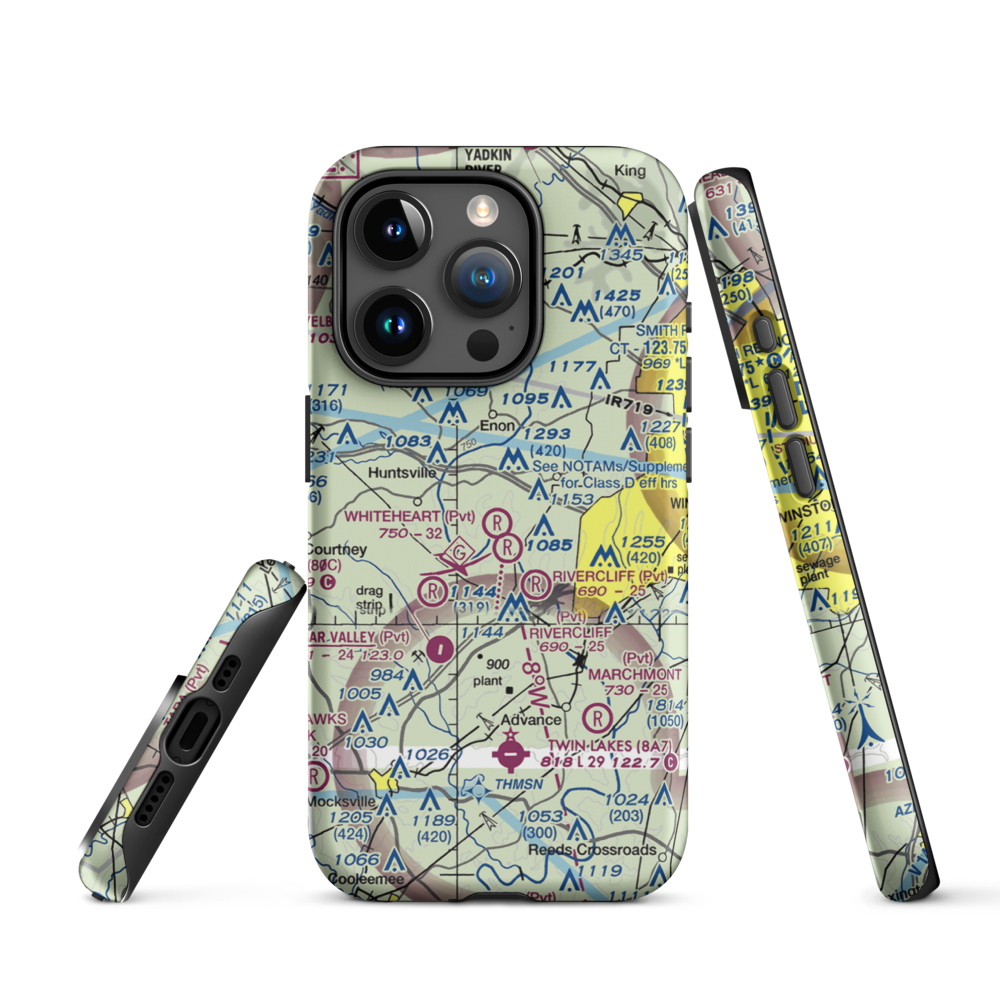 Whiteheart Farm Airport (08NC) VFR Sectional  Tough iPhone Case iPhone 15 Pro model shown