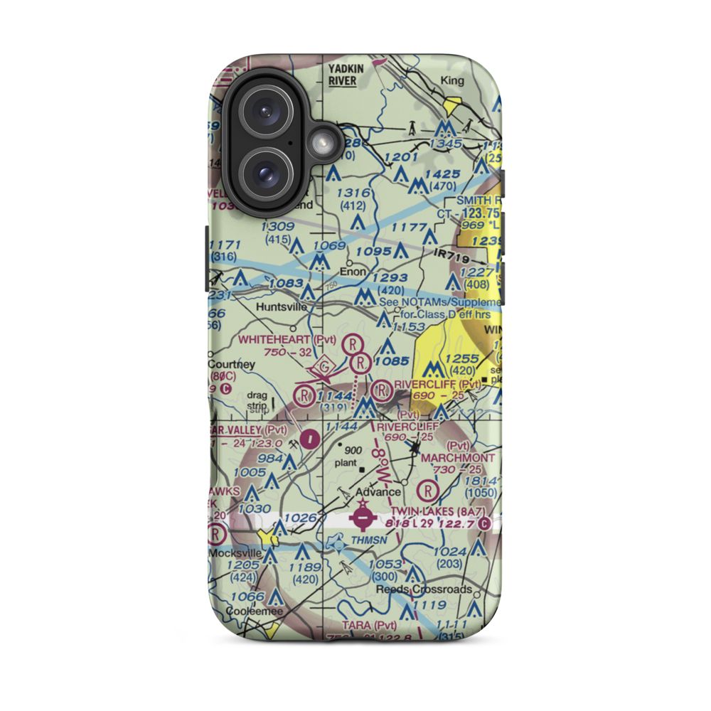 Whiteheart Farm Airport (08NC) VFR Sectional  Tough iPhone Case iPhone 16 Plus model shown