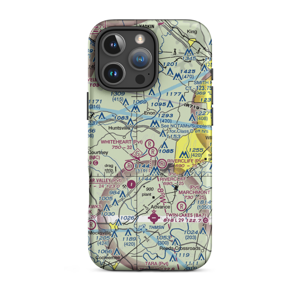 Whiteheart Farm Airport (08NC) VFR Sectional  Tough iPhone Case iPhone 16 Pro Max model shown