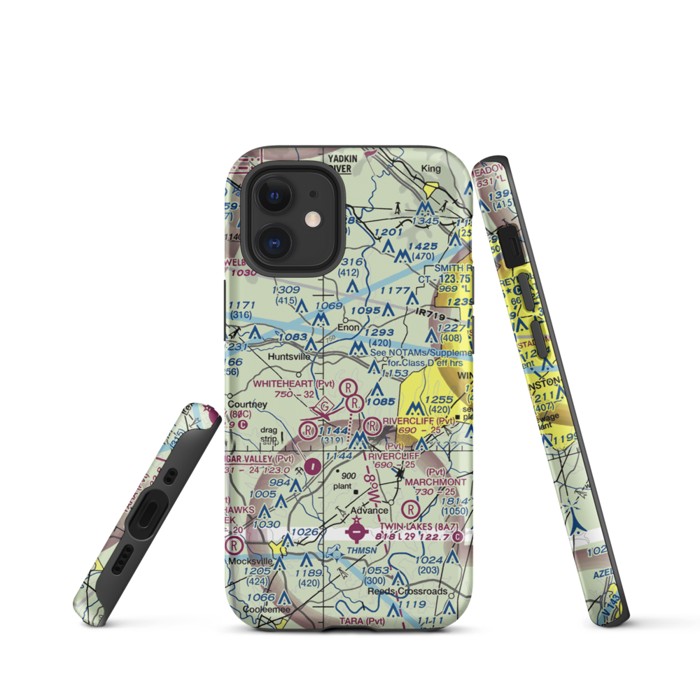Whiteheart Farm Airport (08NC) VFR Sectional  Tough iPhone Case iPhone 12 mini model shown