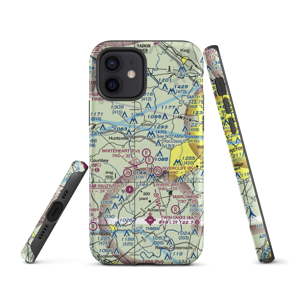 Whiteheart Farm Airport (08NC) VFR Sectional  Tough iPhone Case iPhone 12 model shown