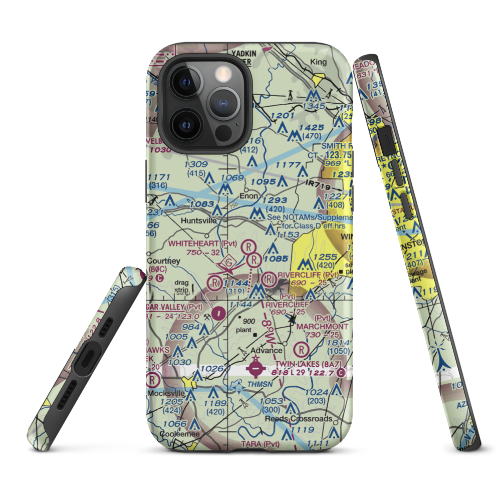 Whiteheart Farm Airport (08NC) VFR Sectional  Tough iPhone Case iPhone 12 Pro Max model shown