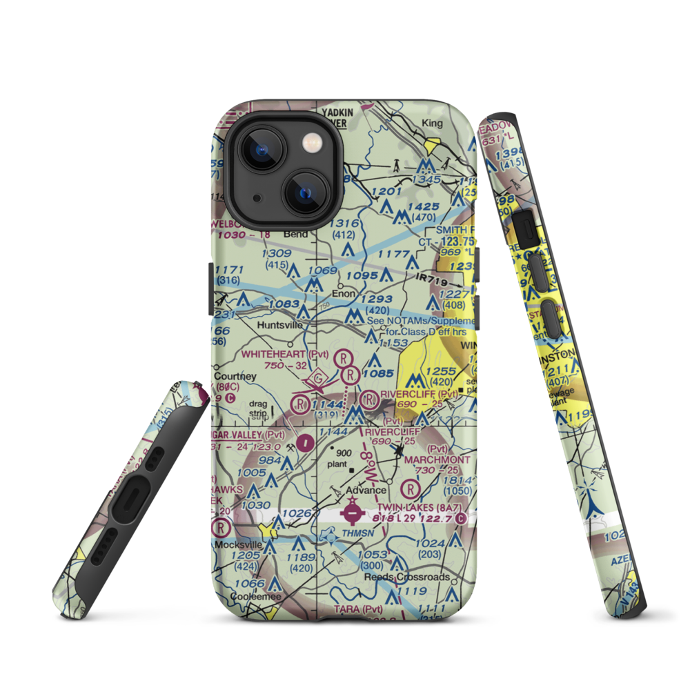 Whiteheart Farm Airport (08NC) VFR Sectional  Tough iPhone Case iPhone 13 model shown