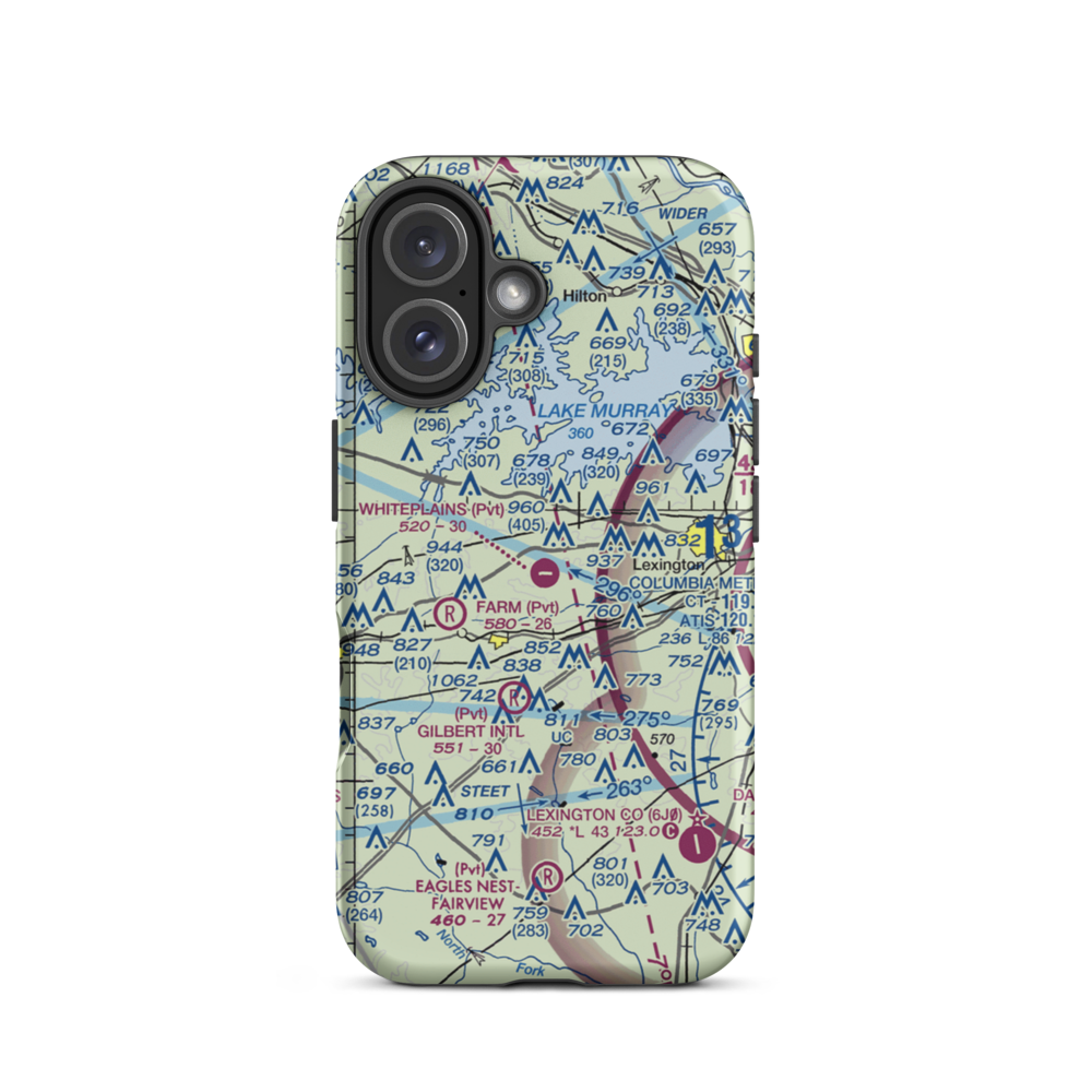 Whiteplains Airport (9SC) VFR Sectional  Tough iPhone Case iPhone 16 model shown