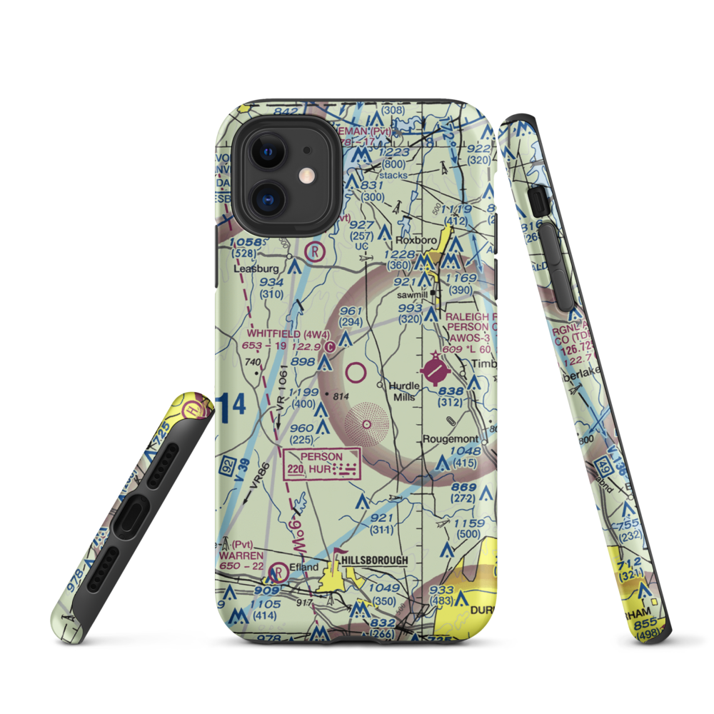 Whitfield Farms Airport (4W4) VFR Sectional  Tough iPhone Case iPhone 11 model shown