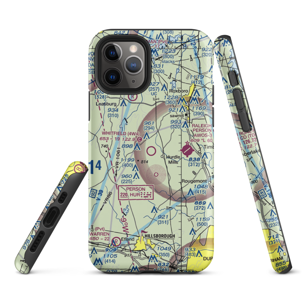 Whitfield Farms Airport (4W4) VFR Sectional  Tough iPhone Case iPhone 11 Pro model shown