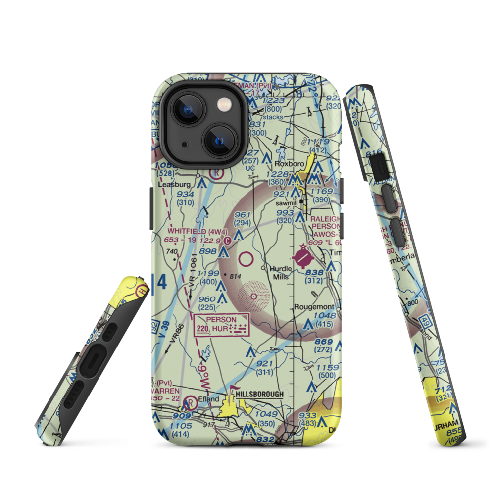 Whitfield Farms Airport (4W4) VFR Sectional  Tough iPhone Case iPhone 14 model shown