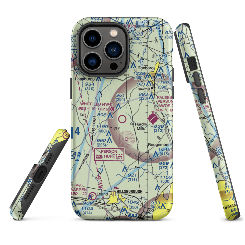 Whitfield Farms Airport (4W4) VFR Sectional  Tough iPhone Case iPhone 14 Pro Max model shown