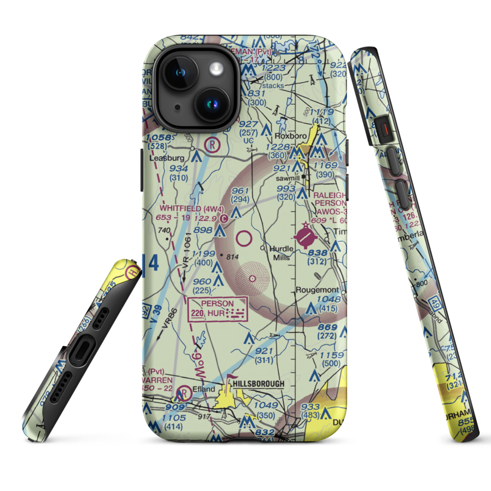 Whitfield Farms Airport (4W4) VFR Sectional  Tough iPhone Case iPhone 15 Plus model shown