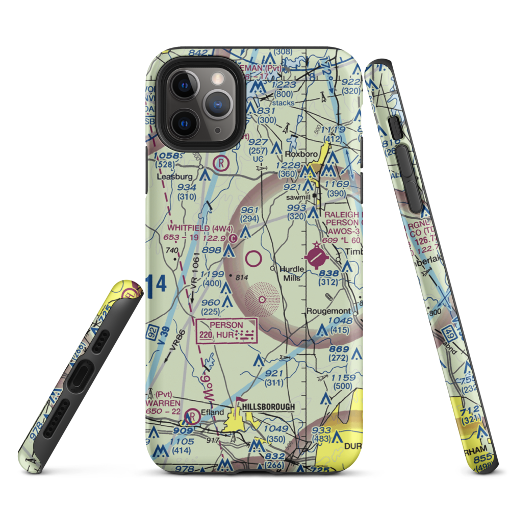 Whitfield Farms Airport (4W4) VFR Sectional  Tough iPhone Case iPhone 11 Pro Max model shown