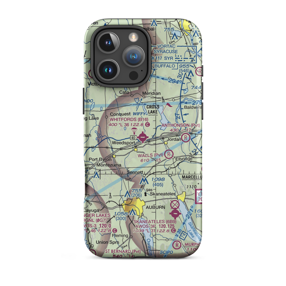 Whitfords Airport (B16) VFR Sectional  Tough iPhone Case iPhone 16 Pro Max model shown