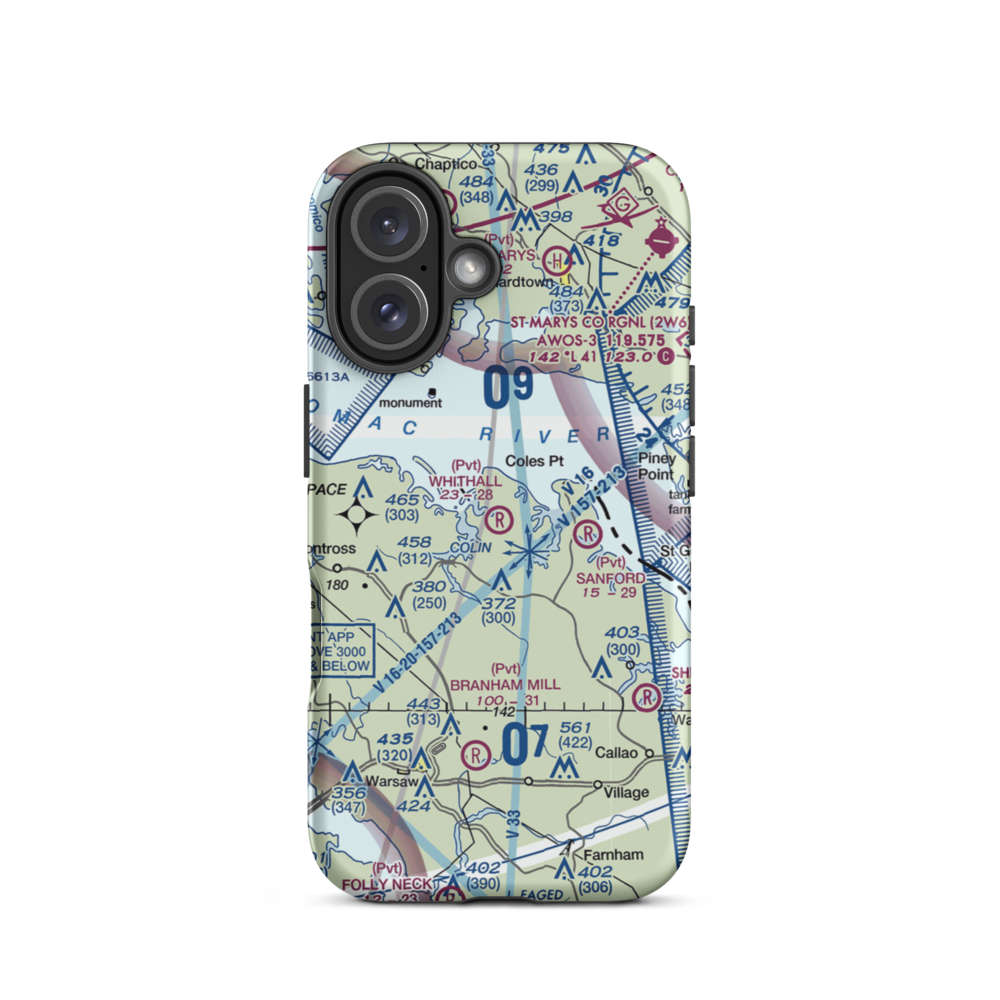 Whithall Farm Airport (1VG2) VFR Sectional  Tough iPhone Case iPhone 16 model shown