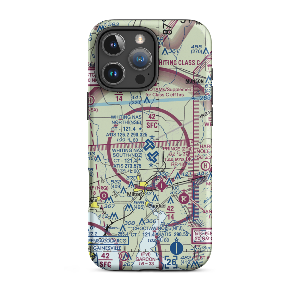 Whiting Field Naval Air Station - North (NSE) VFR Sectional  Tough iPhone Case iPhone 16 Pro Max model shown