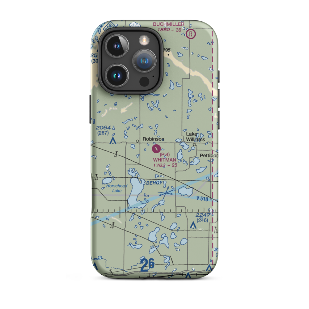 Whitman Field (ND54) VFR Sectional  Tough iPhone Case iPhone 16 Pro Max model shown