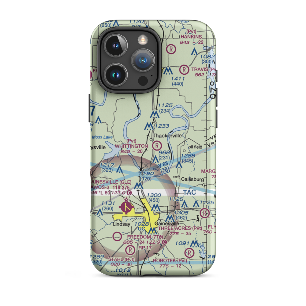 Whittington Ranch Airport (OK31) VFR Sectional  Tough iPhone Case iPhone 16 Pro Max model shown