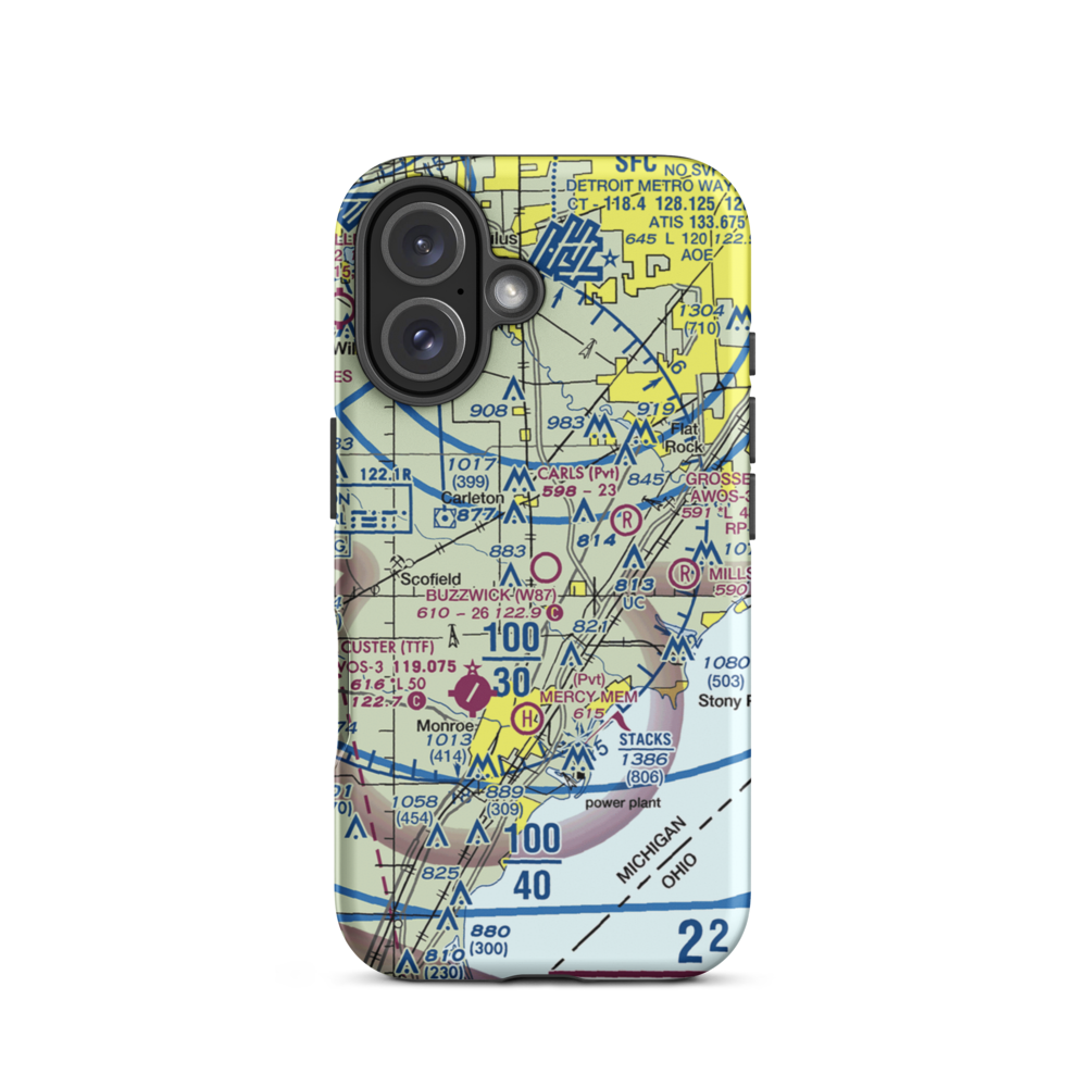 Wickenheiser Airport (W87) VFR Sectional  Tough iPhone Case iPhone 16 model shown
