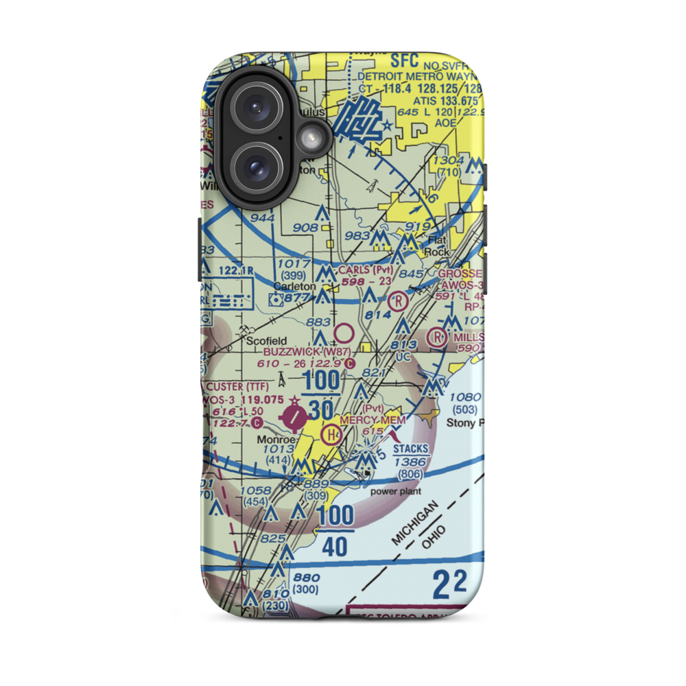 Wickenheiser Airport (W87) VFR Sectional  Tough iPhone Case iPhone 16 Plus model shown
